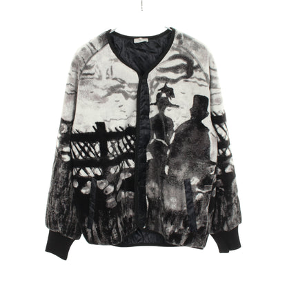 DIOR × PETER DOIG 中綿入り ノーカラージャケット ウール ブラック グレー ホワイト ディオール アウター DIOR