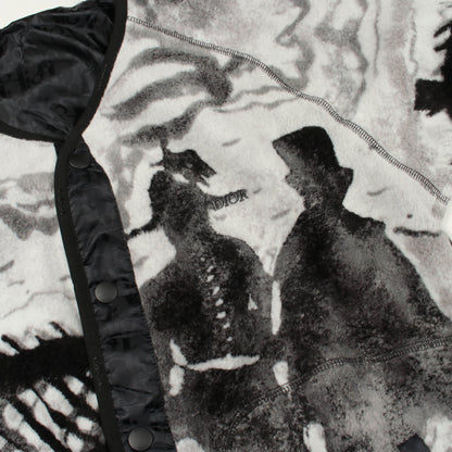 DIOR × PETER DOIG 中綿入り ノーカラージャケット ウール ブラック グレー ホワイト ディオール アウター DIOR