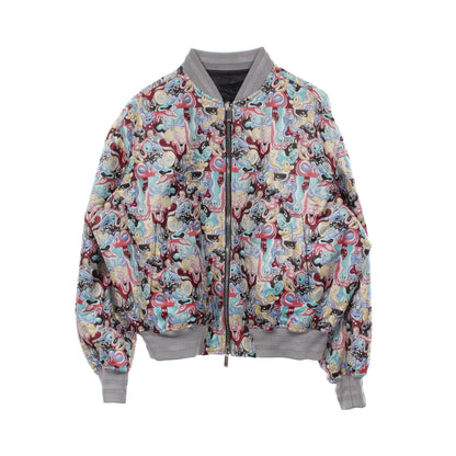 DIOR × KENNY SCHARF 総柄 ボンバージャケット ブルゾン グレー マルチカラー ディオールオム アウター Dior HOMME