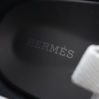 ジョルノ トングサンダル ファブリック レザー ライトグレー ブラウン エルメス シューズ HERMES