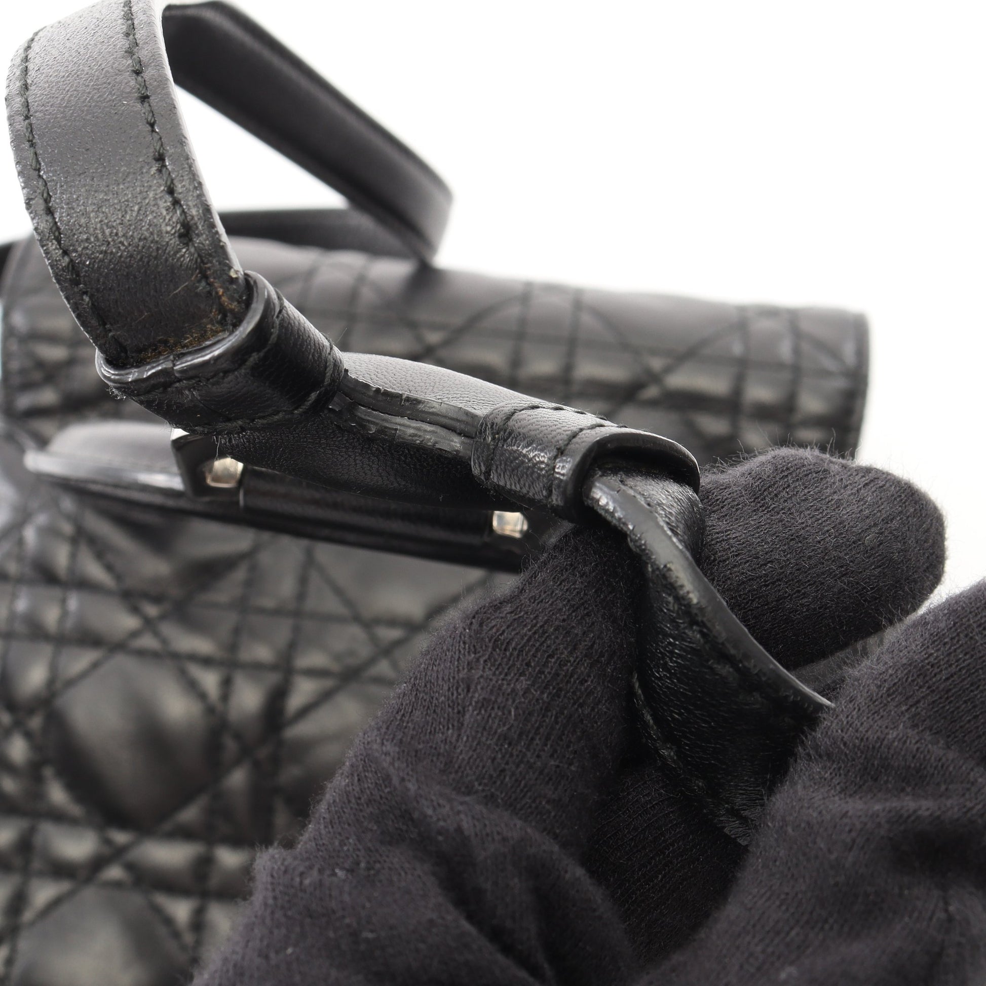 カナージュ バックパック リュックサック レザー ブラック クリスチャンディオール バッグ Christian Dior