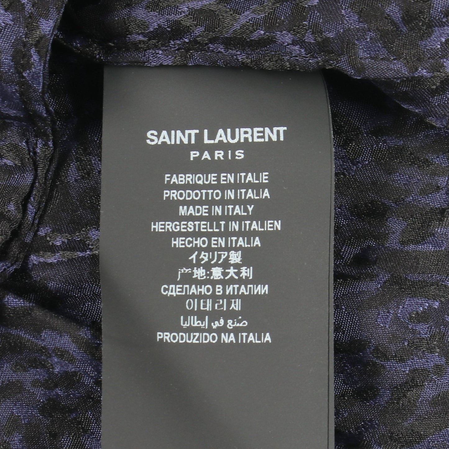 ボウタイ 総柄 長袖 ワンピース シルク ネイビー サンローランパリ ワンピース SAINT LAURENT PARIS