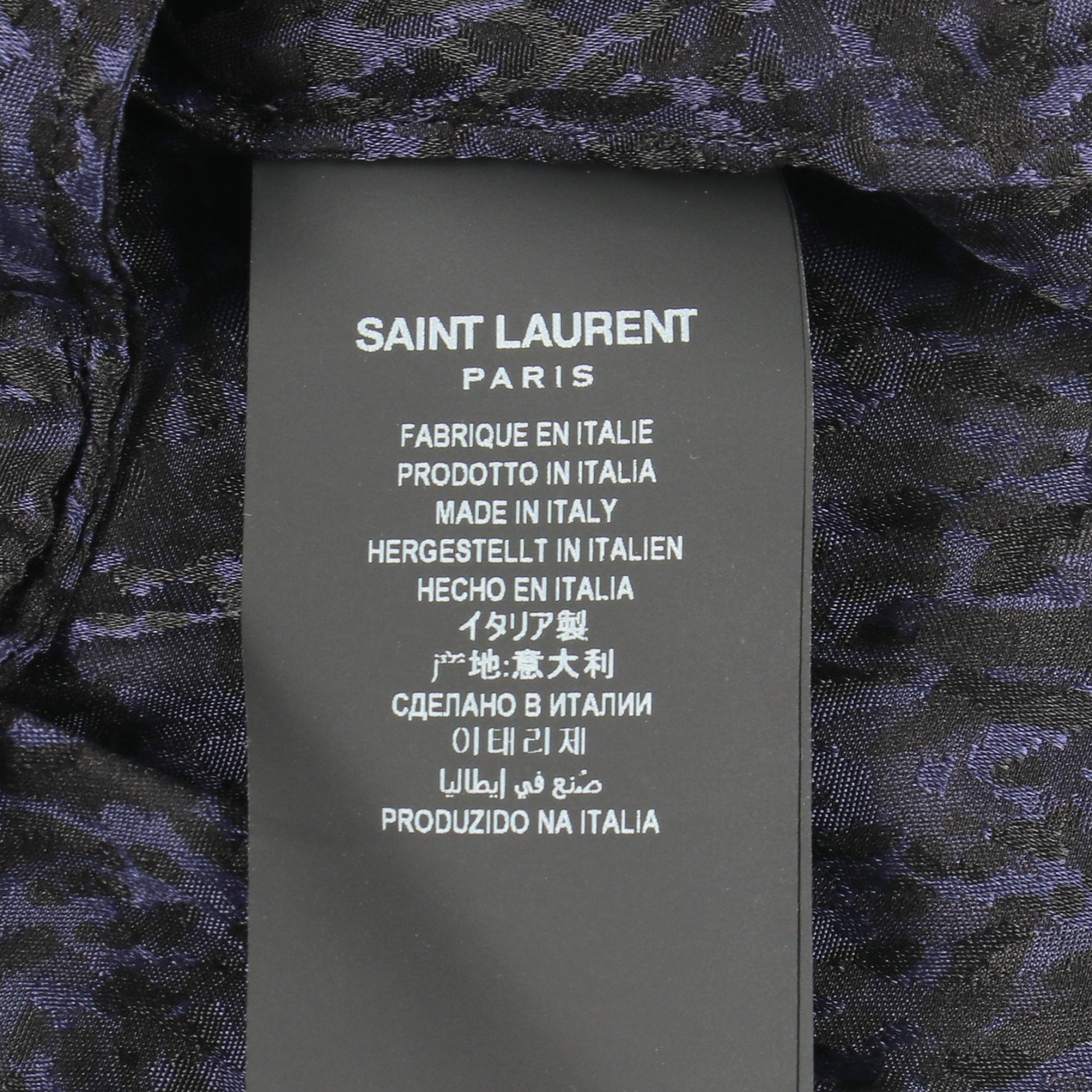 ボウタイ 総柄 長袖 ワンピース シルク ネイビー サンローランパリ ワンピース SAINT LAURENT PARIS