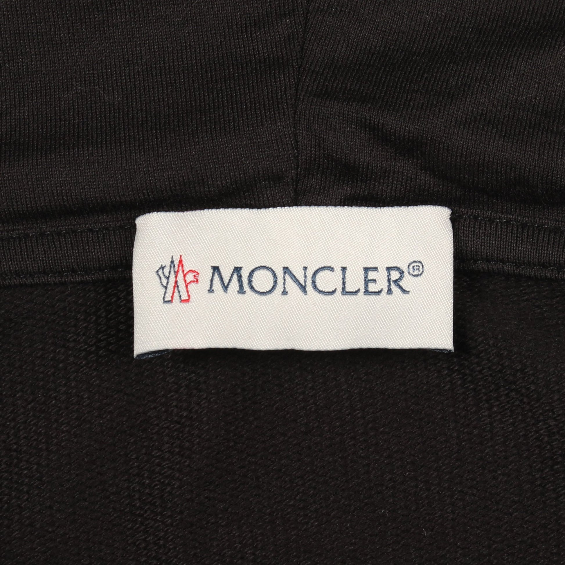 ロゴ刺繍 プルオーバーパーカー コットン ブラック モンクレール トップス MONCLER