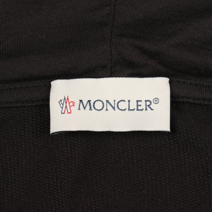 ロゴ刺繍 プルオーバーパーカー コットン ブラック モンクレール トップス MONCLER