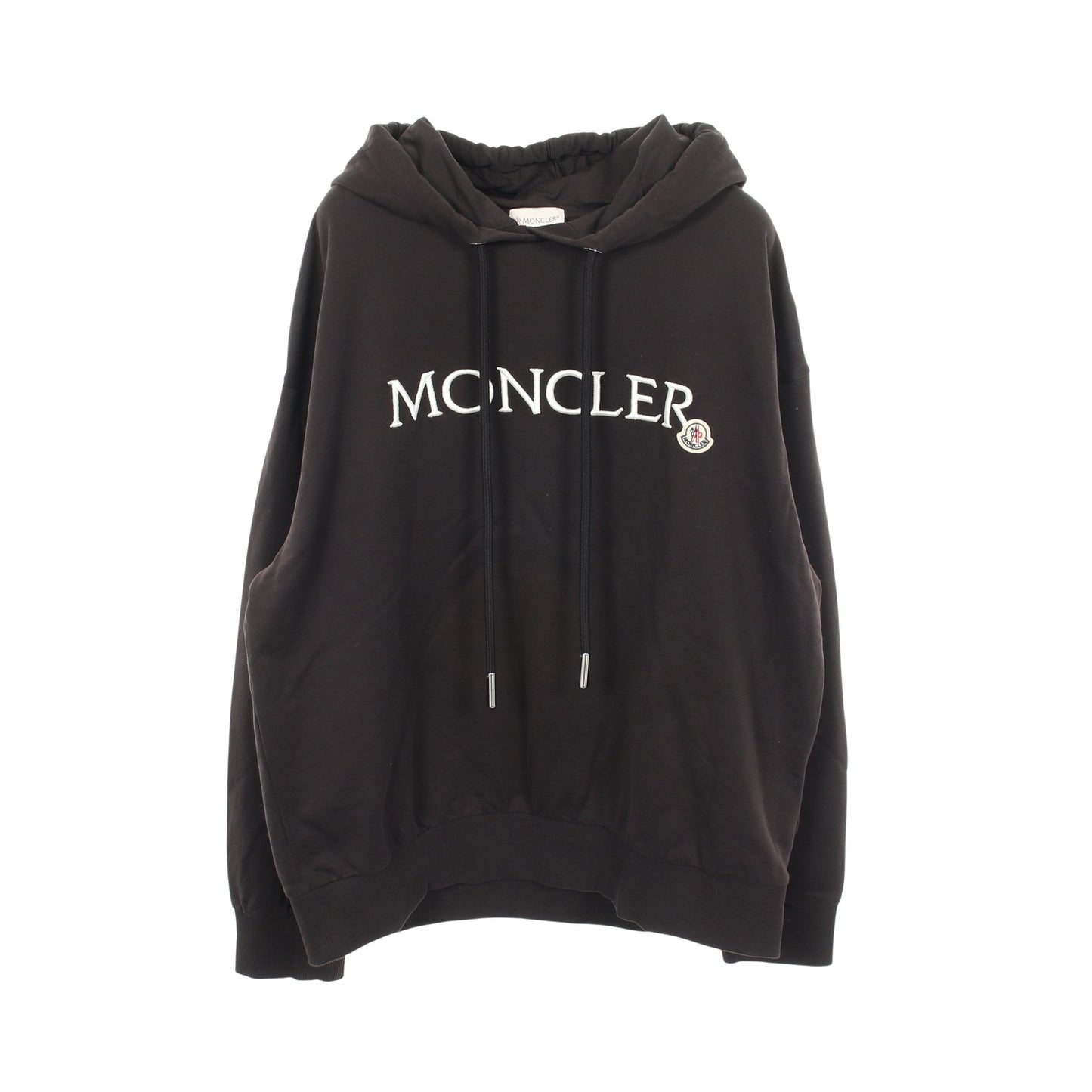 ロゴ刺繍 プルオーバーパーカー コットン ブラック モンクレール トップス MONCLER