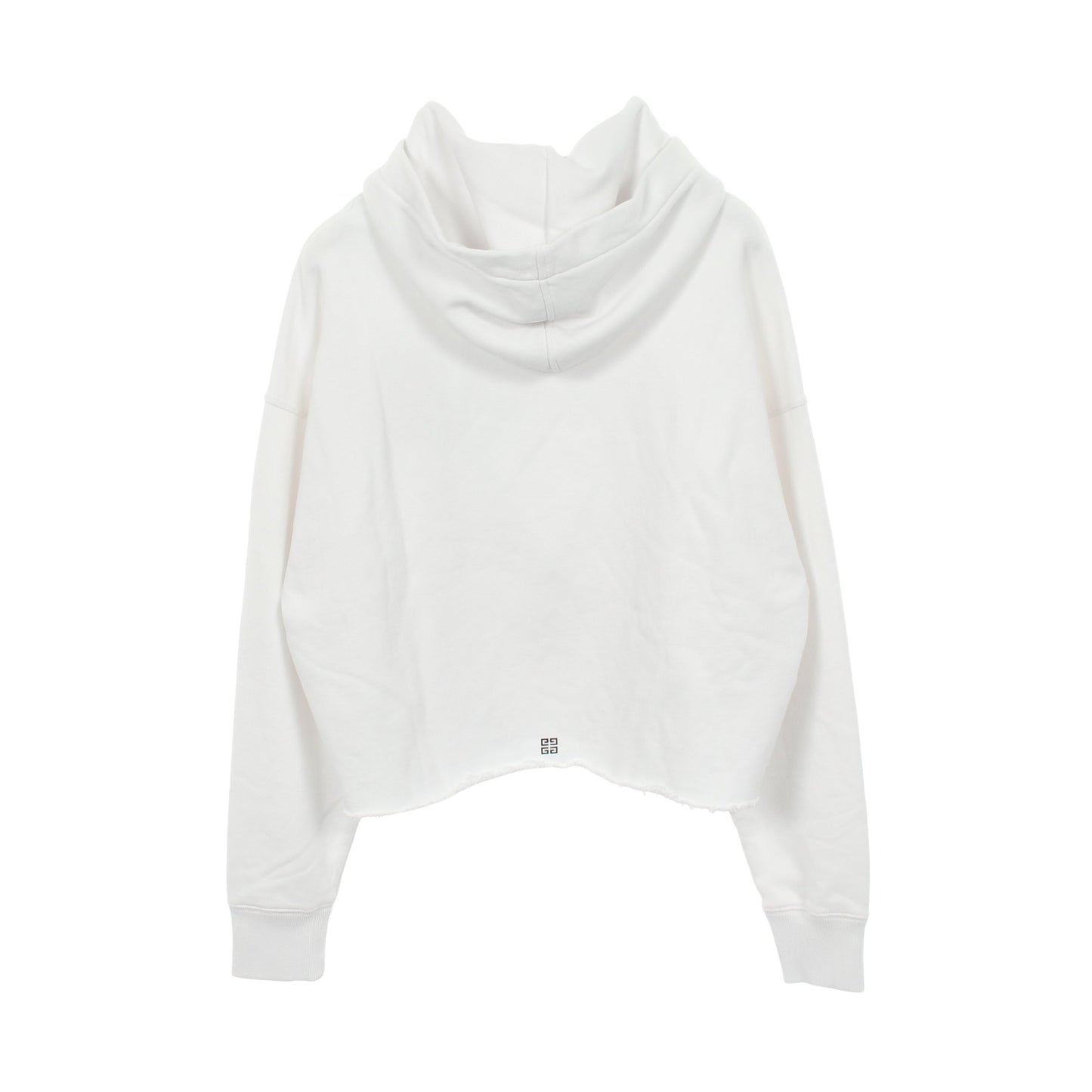 ロゴプリント カットオフ クロップド プルオーバーパーカー コットン ホワイト ジバンシィ トップス GIVENCHY