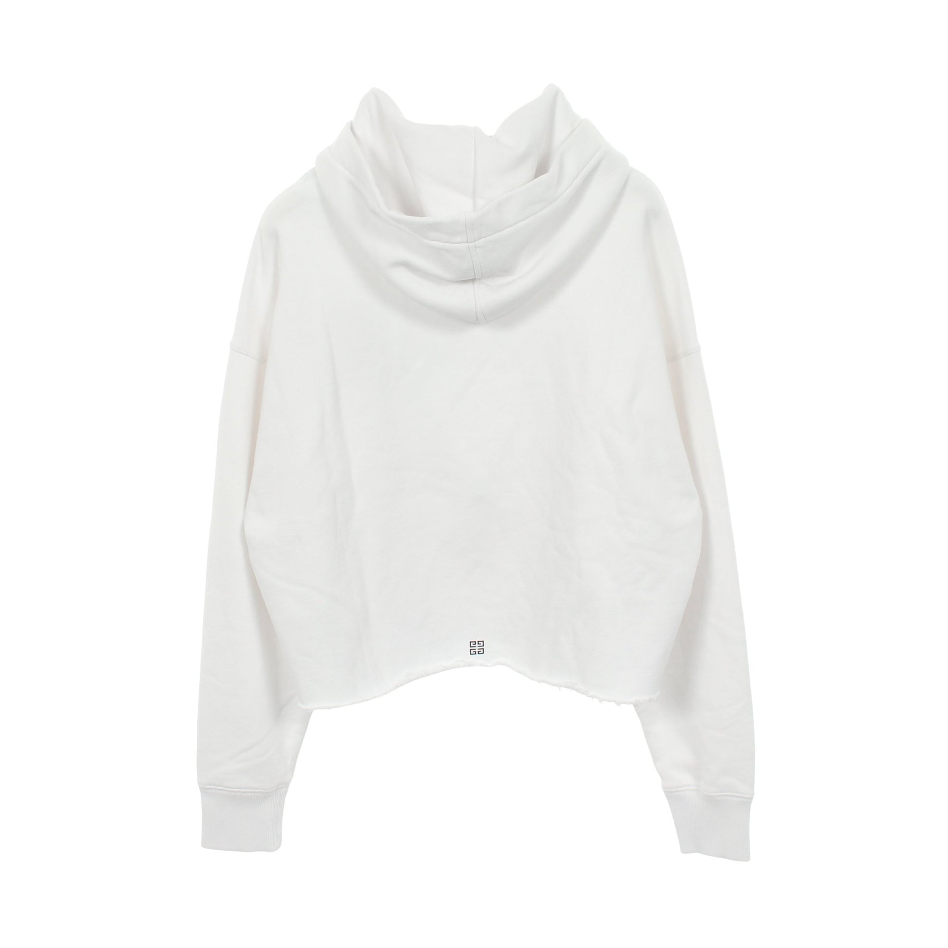 ロゴプリント カットオフ クロップド プルオーバーパーカー コットン ホワイト ジバンシィ トップス GIVENCHY