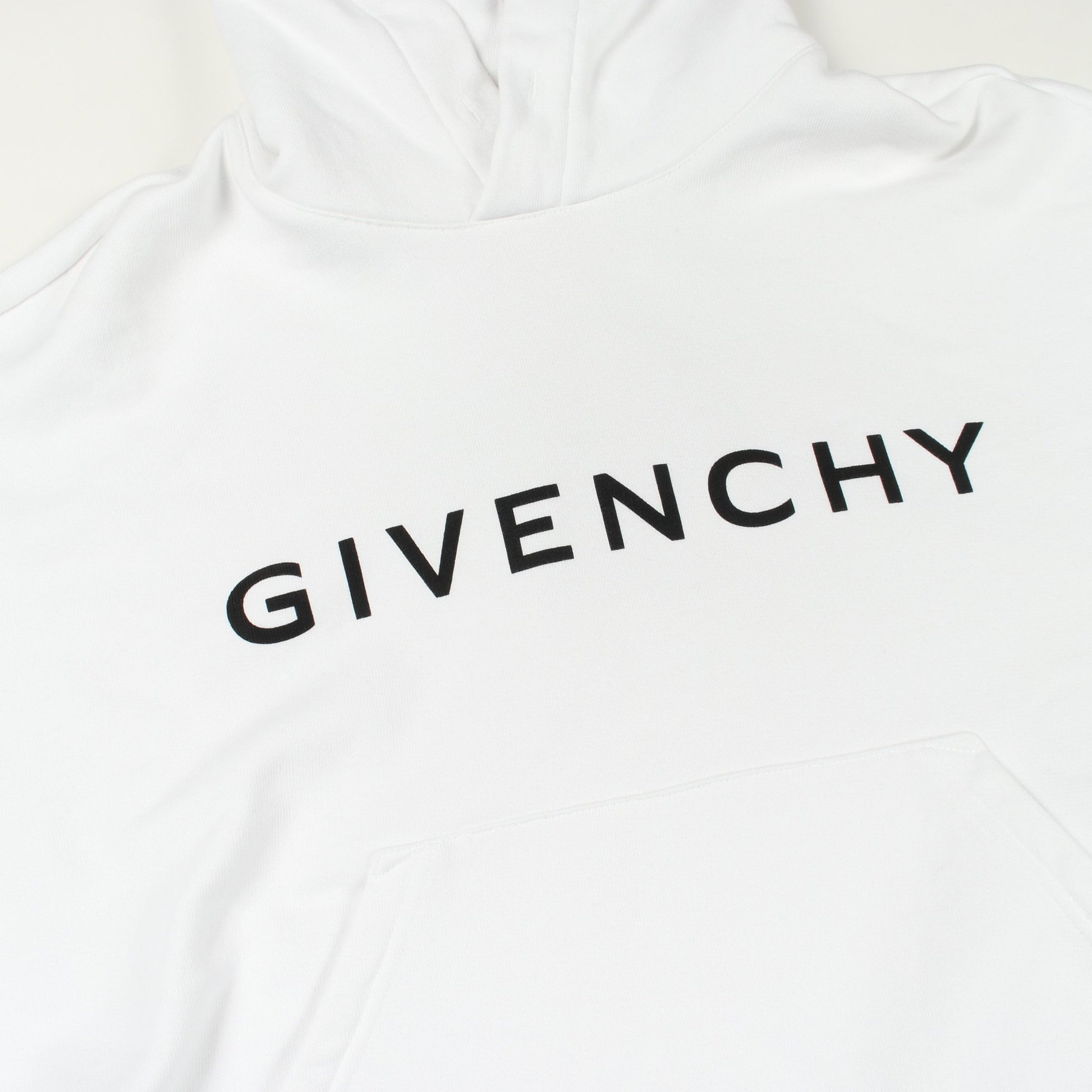 ロゴプリント カットオフ クロップド プルオーバーパーカー コットン ホワイト ジバンシィ トップス GIVENCHY
