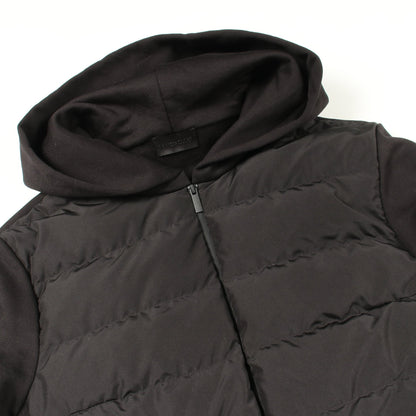 フード付き 切替 ダウンジャケット コットン ブラック モンクレール アウター MONCLER