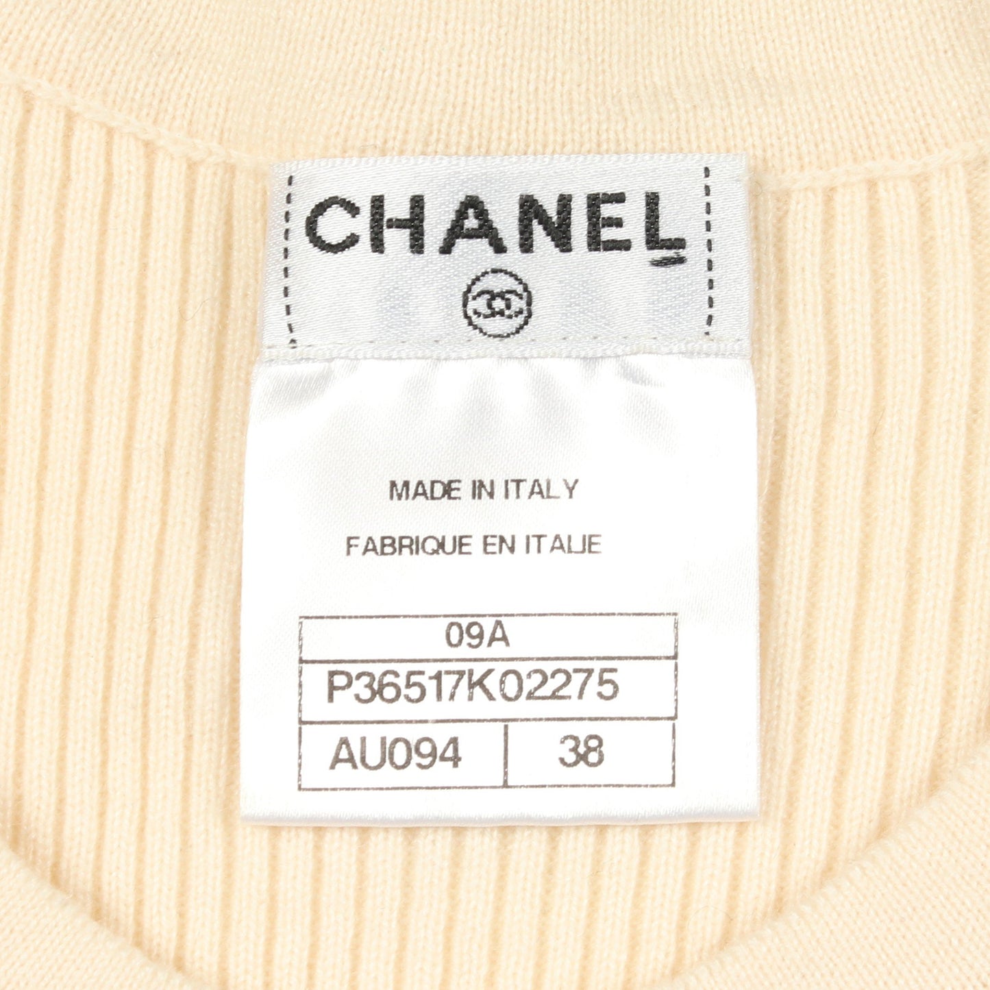 ココマークボタン ニット ベスト カシミヤ アイボリー 09A シャネル トップス CHANEL