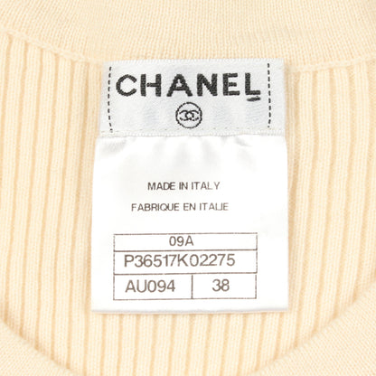 ココマークボタン ニット ベスト カシミヤ アイボリー 09A シャネル トップス CHANEL