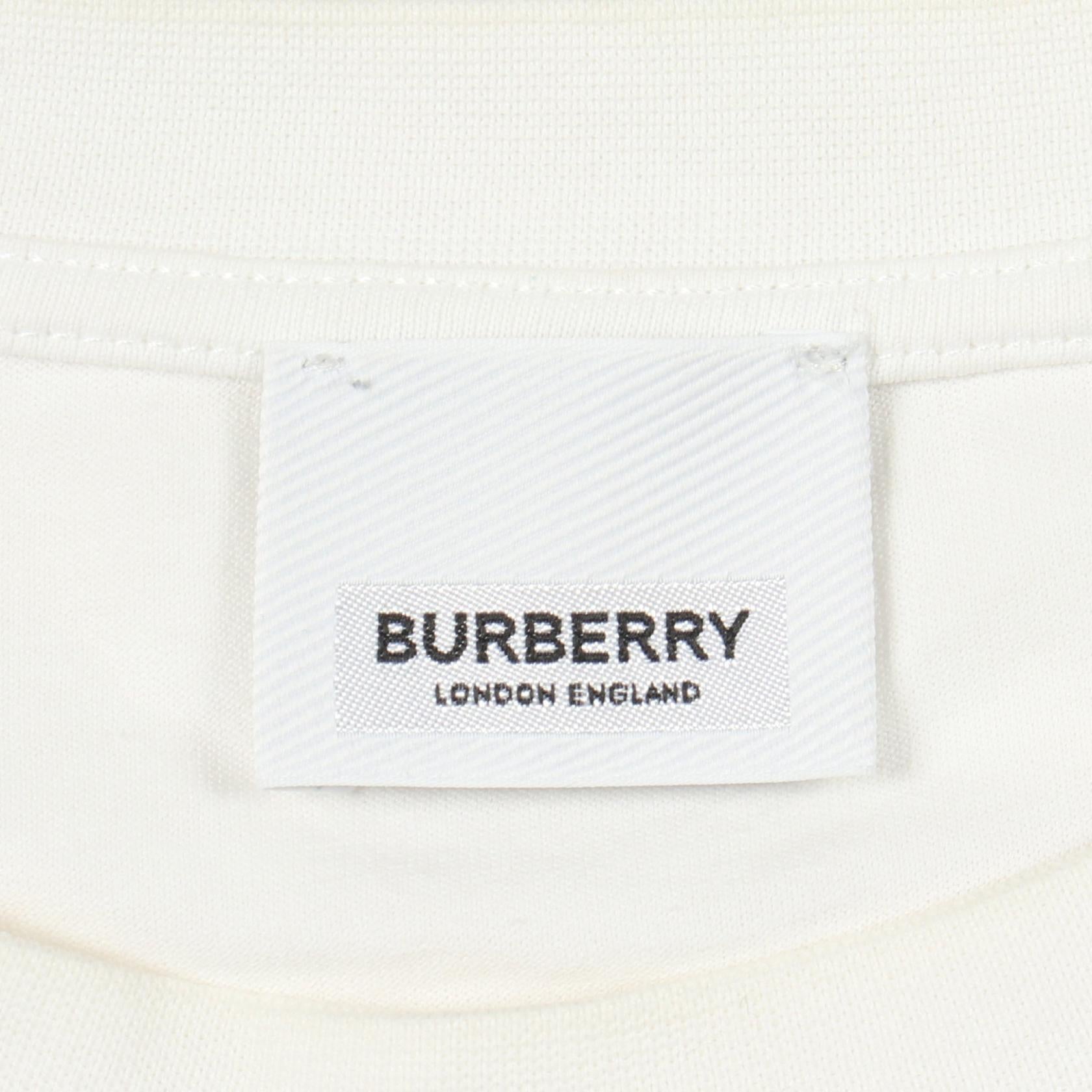 プリント 半袖Tシャツ コットン ホワイト ブラック バーバリー トップス BURBERRY