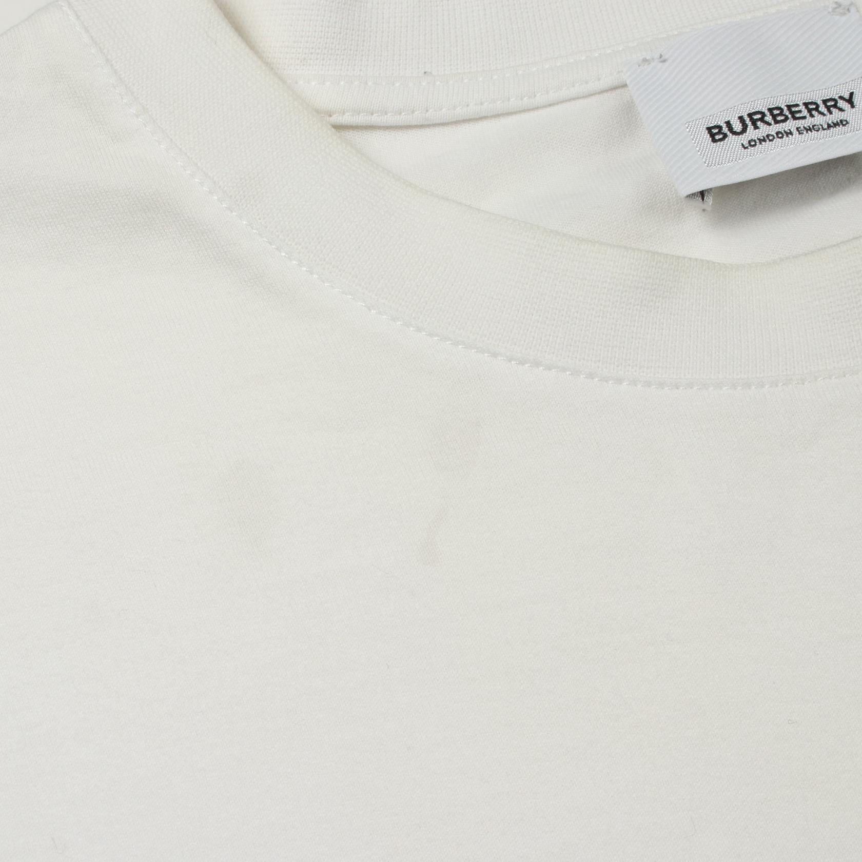 プリント 半袖Tシャツ コットン ホワイト ブラック バーバリー トップス BURBERRY