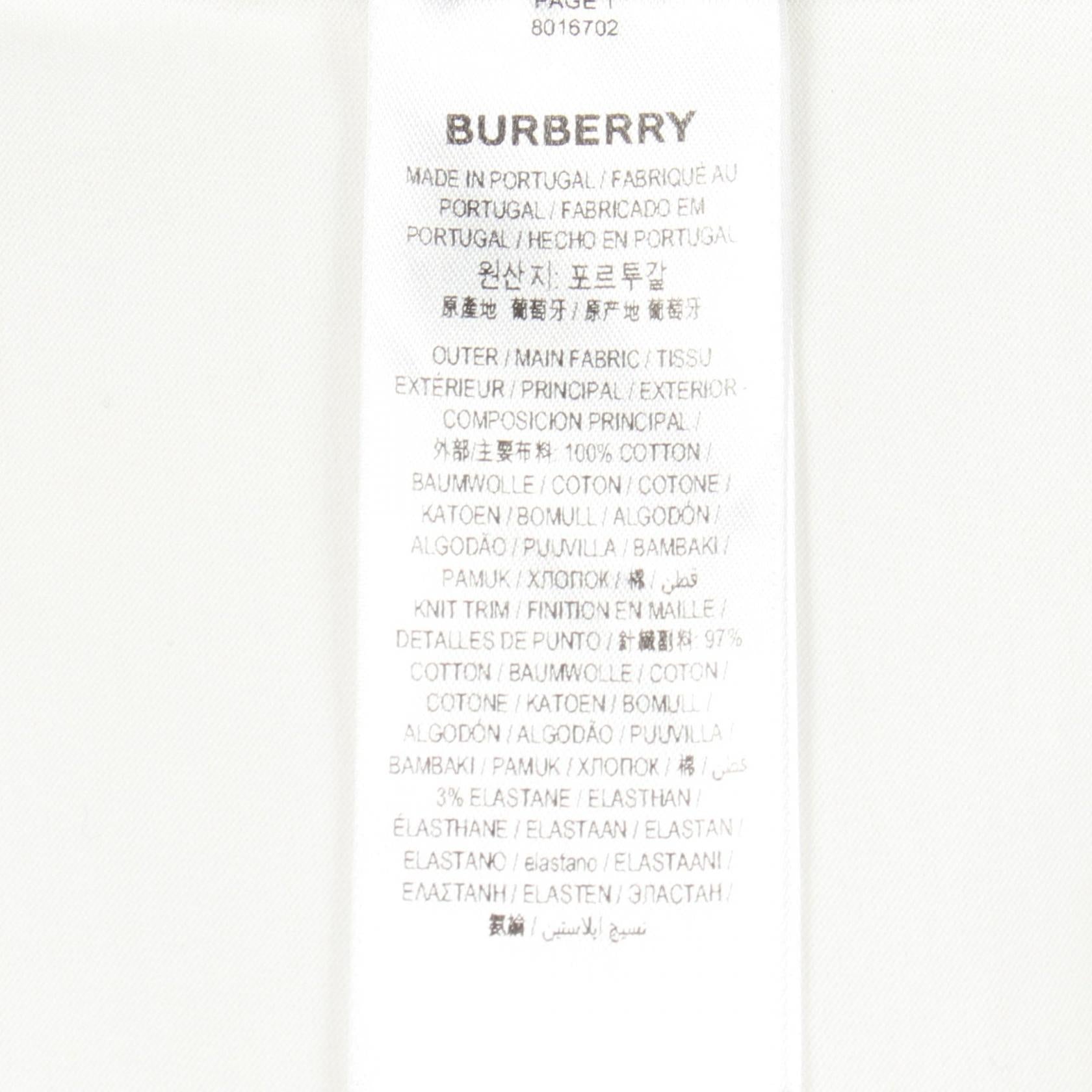 プリント 半袖Tシャツ コットン ホワイト ブラック バーバリー トップス BURBERRY