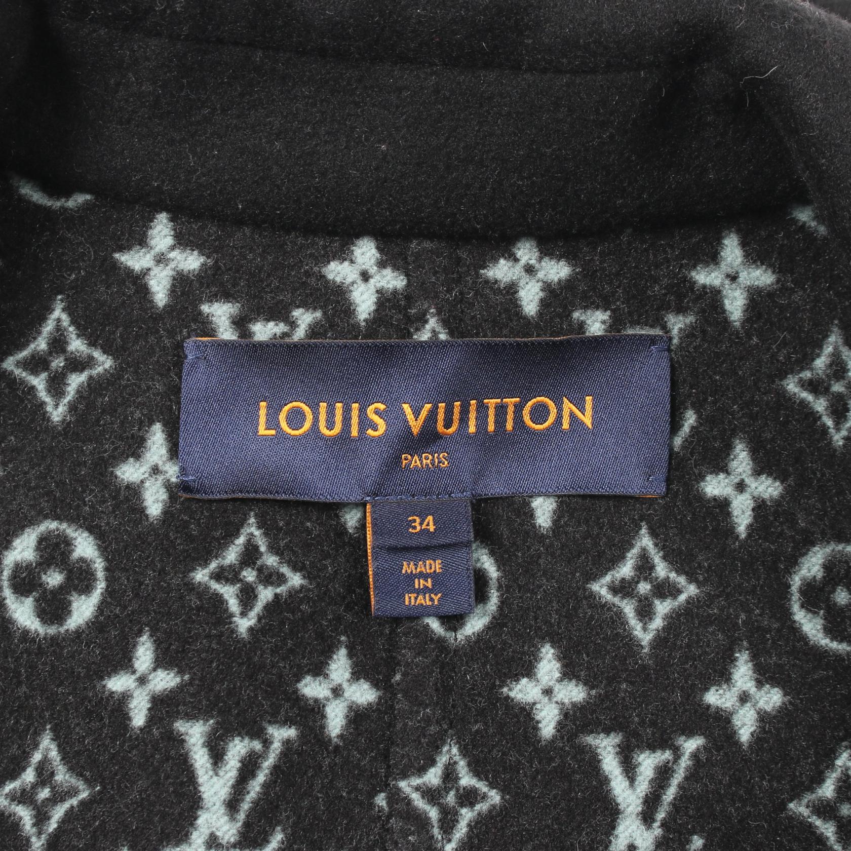 モノグラム ピーコート ウール ブラック ルイヴィトン アウター LOUIS VUITTON