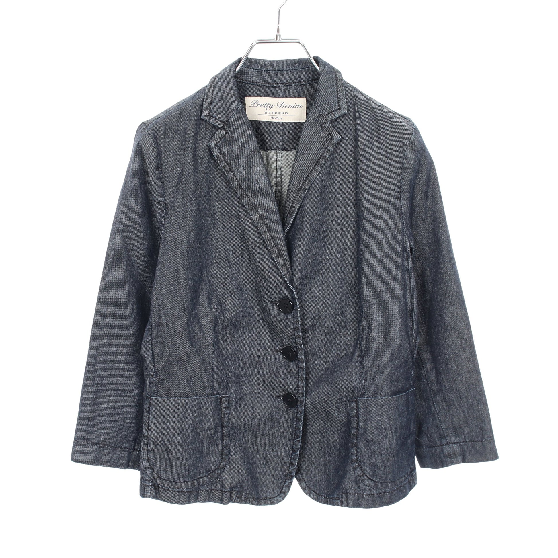 テーラードジャケット デニムジャケット コットン インディゴブルー マックスマーラウィークエンド アウター Max Mara Weekend