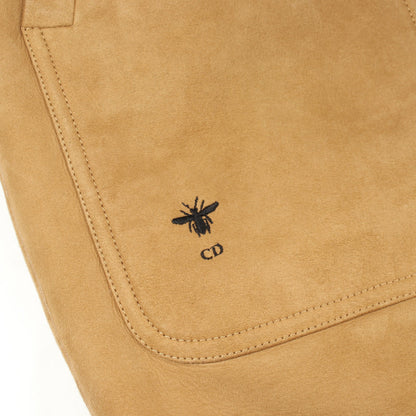 BEE刺繍 リバーシブル ボア ジャケット レザー ベージュ オフホワイト ブラック クリスチャンディオール アウター Christian Dior