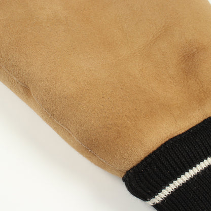 BEE刺繍 リバーシブル ボア ジャケット レザー ベージュ オフホワイト ブラック クリスチャンディオール アウター Christian Dior