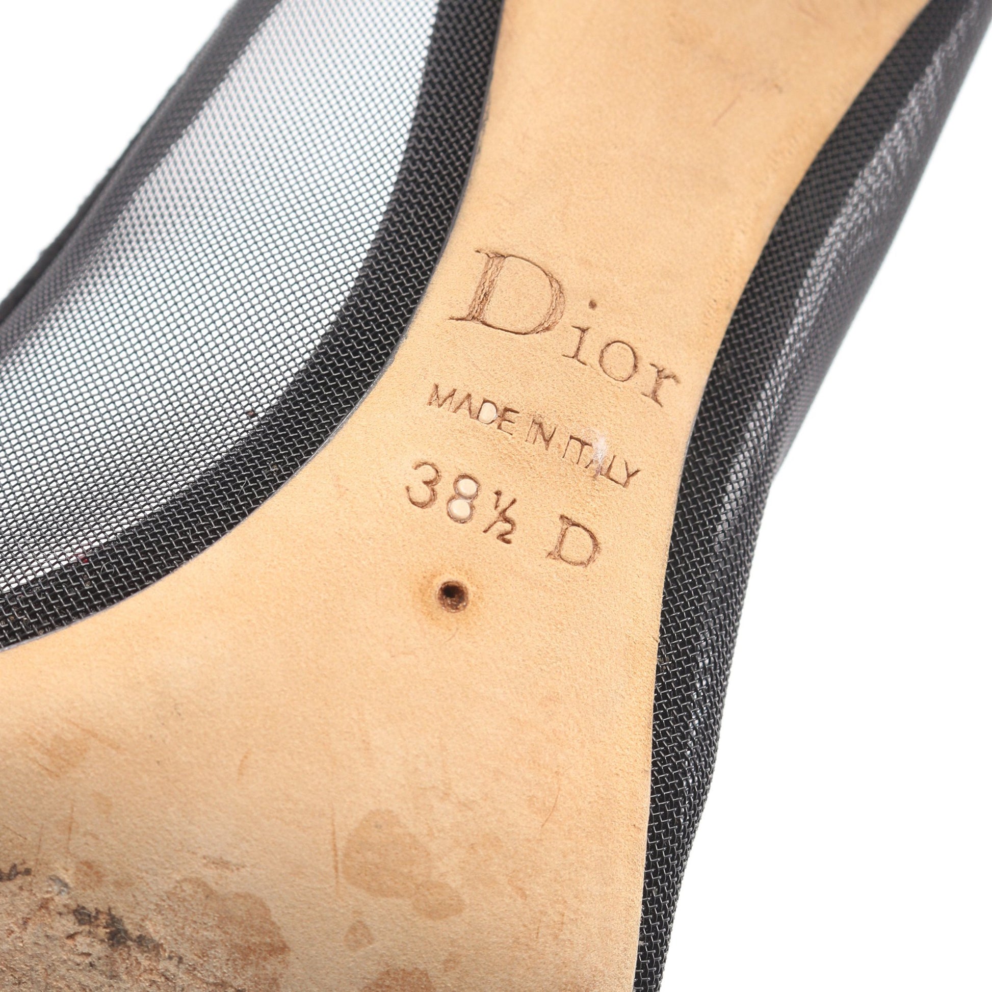 メッシュ パンプス ファブリック ラインストーン ブラック クリスチャンディオール シューズ Christian Dior