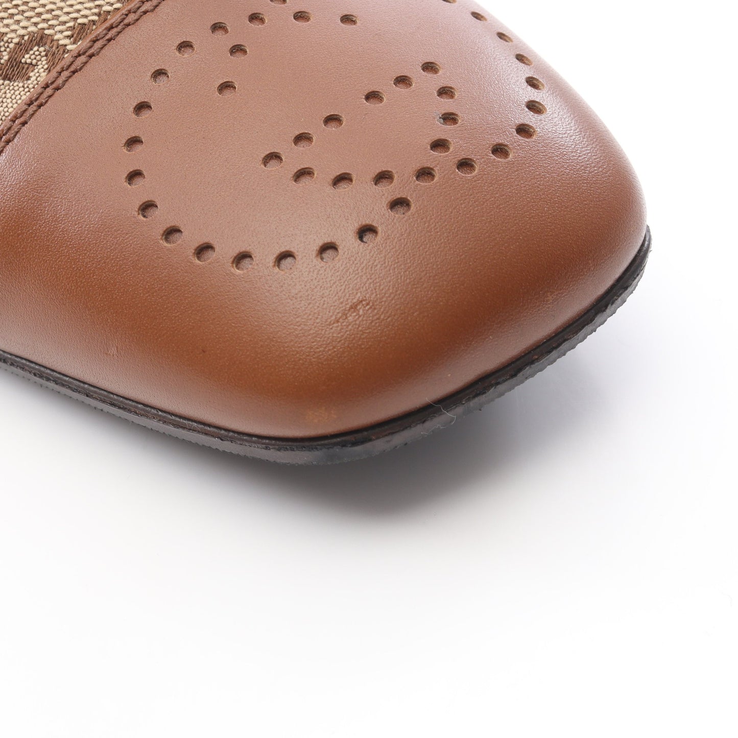 GGキャンバス アンクル ブーツ キャンバス レザー ベージュ ブラウン グッチ シューズ GUCCI