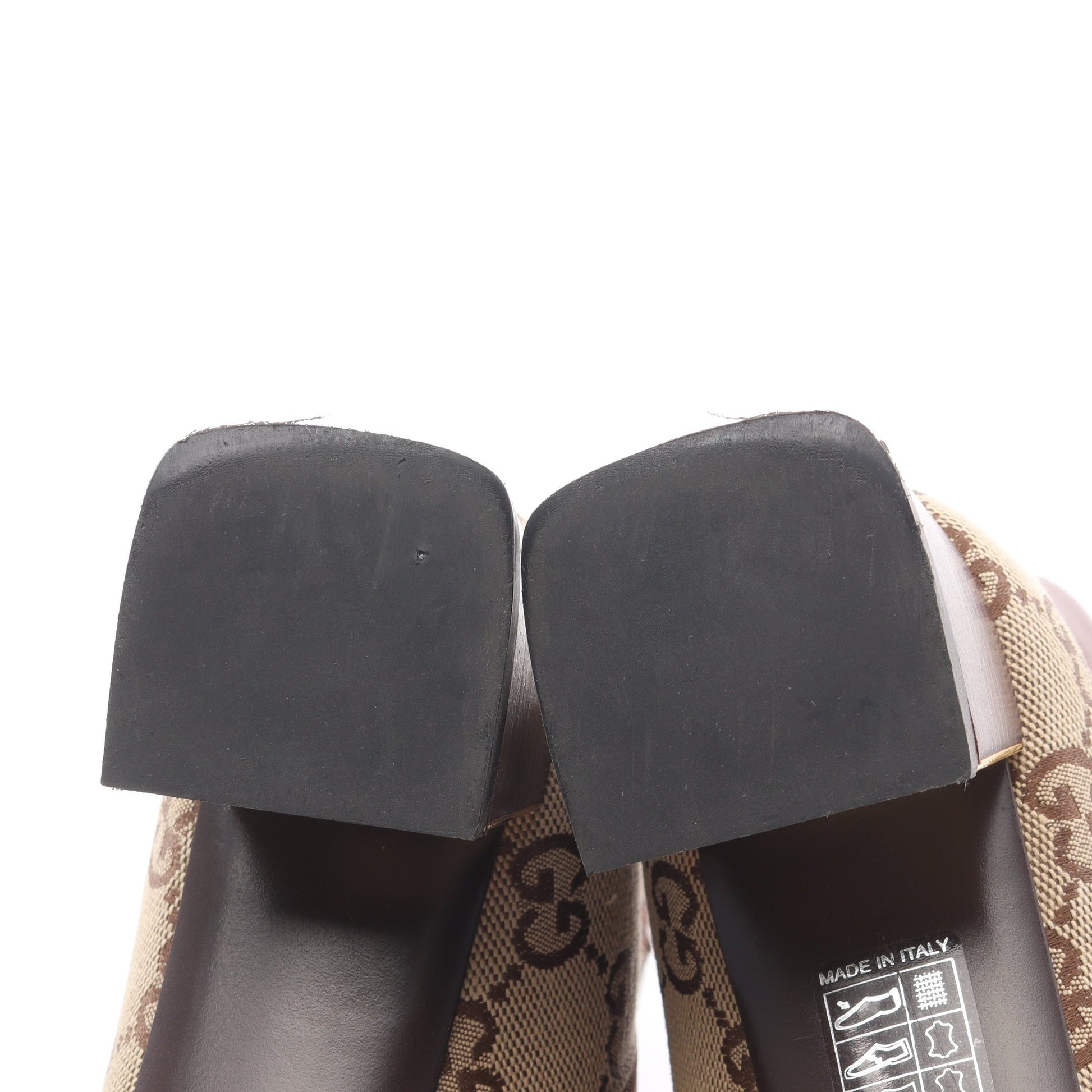 GGキャンバス アンクル ブーツ キャンバス レザー ベージュ ブラウン グッチ シューズ GUCCI