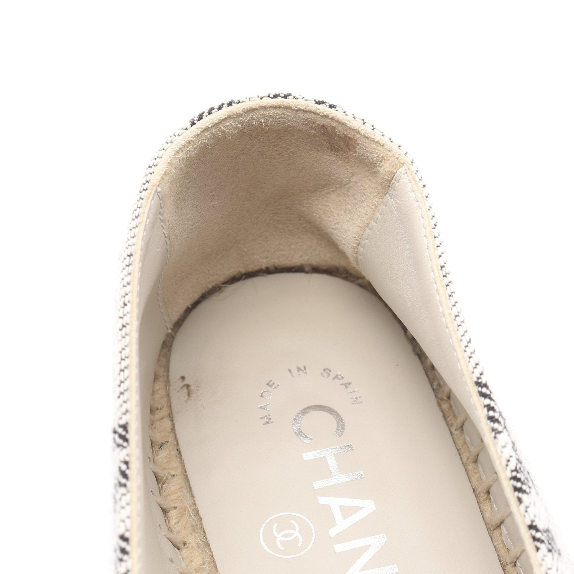 ココマーク エスパドリーユ スリッポン フラットシューズ キャンバス ライトグレー ブラック シャネル シューズ CHANEL