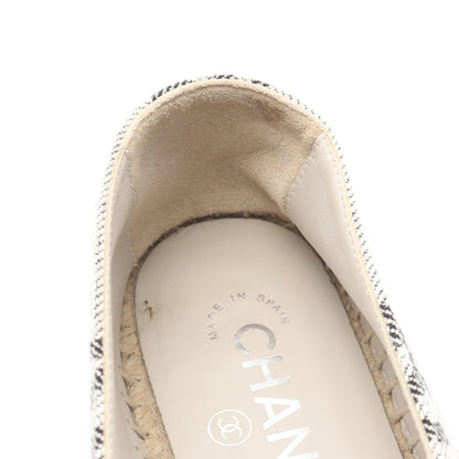 ココマーク エスパドリーユ スリッポン フラットシューズ キャンバス ライトグレー ブラック シャネル シューズ CHANEL