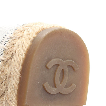 ココマーク エスパドリーユ スリッポン フラットシューズ キャンバス ライトグレー ブラック シャネル シューズ CHANEL