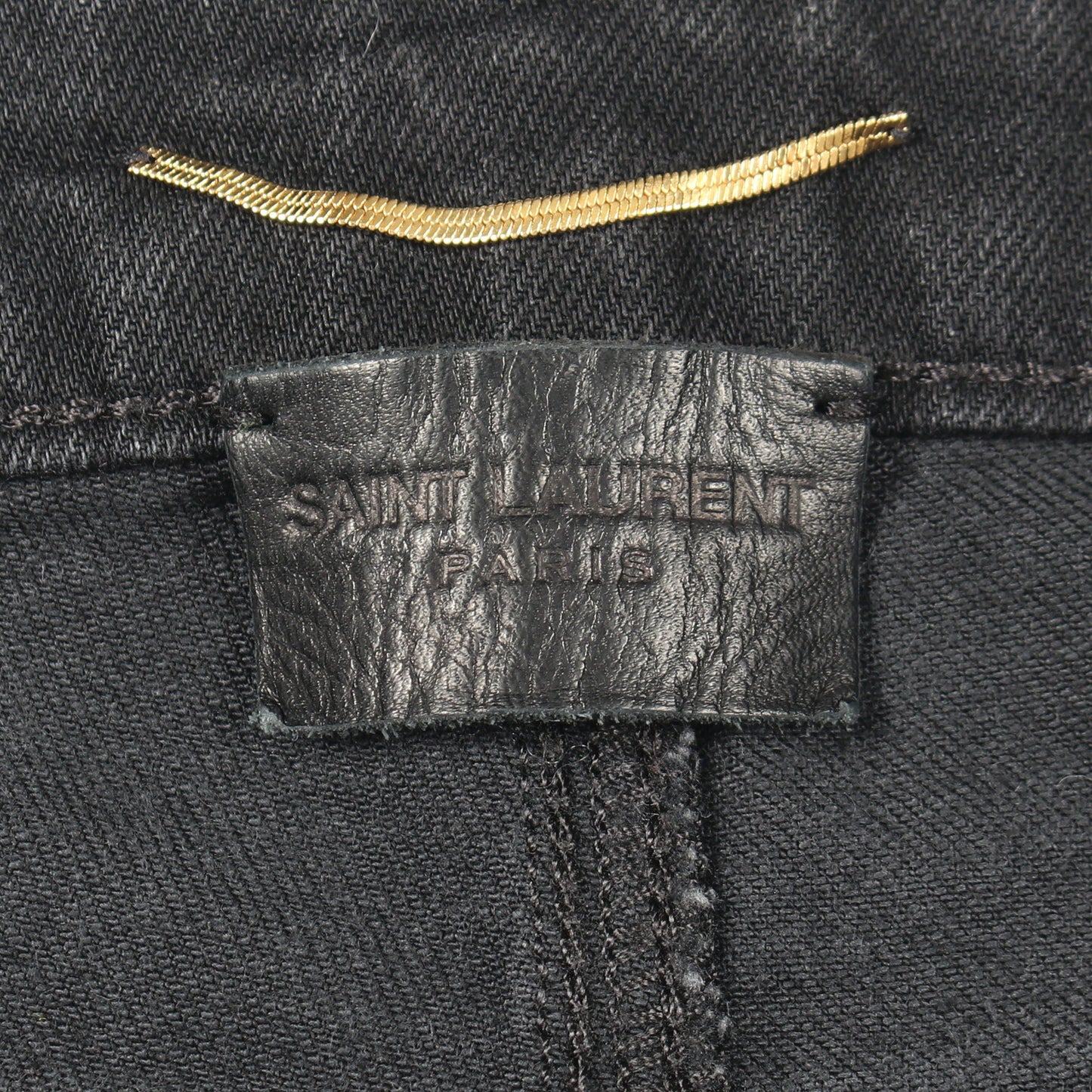 スリム デニムパンツ コットン ブラック サンローランパリ ボトムス SAINT LAURENT PARIS