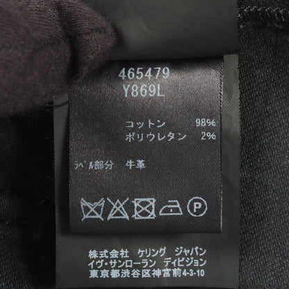 スリム デニムパンツ コットン ブラック サンローランパリ ボトムス SAINT LAURENT PARIS