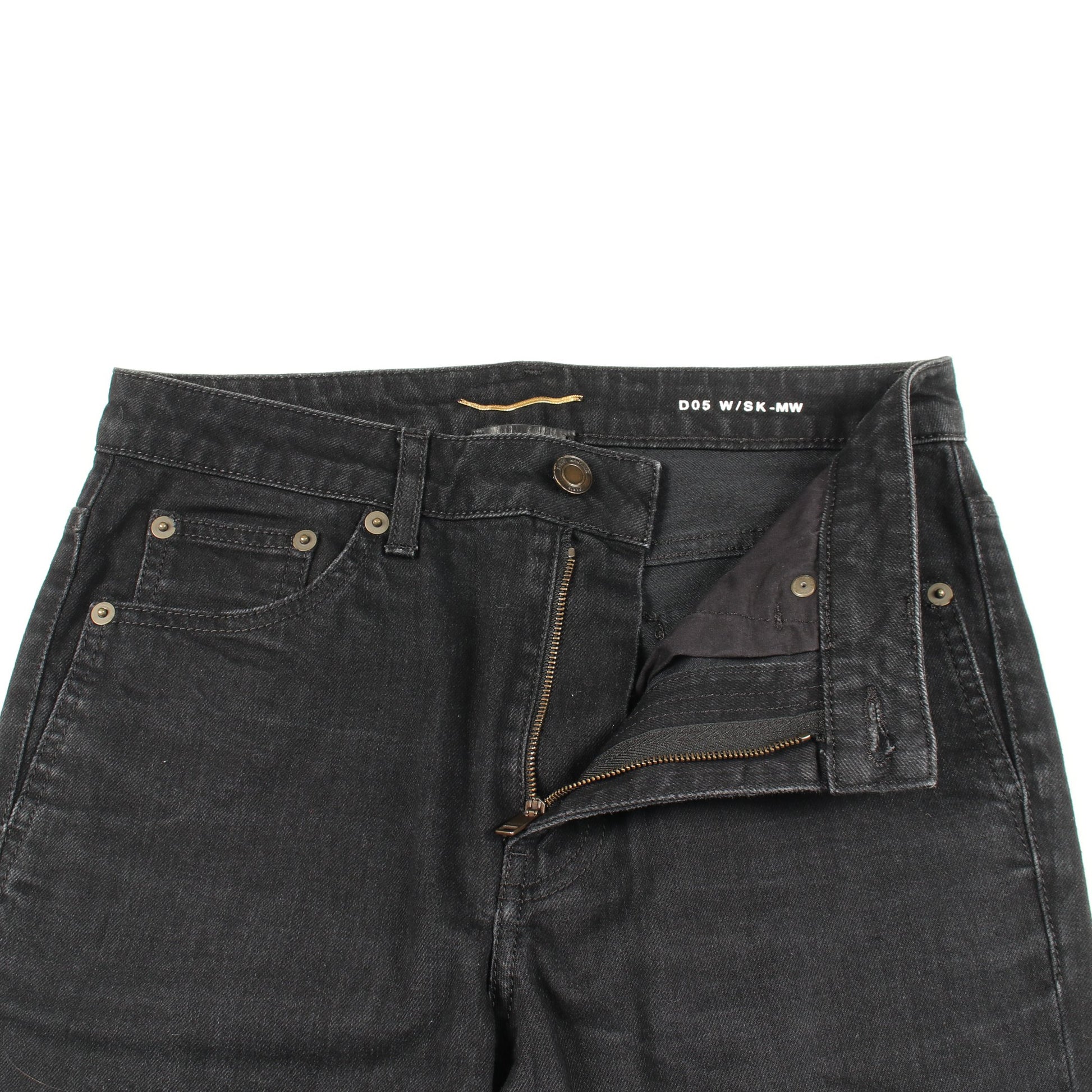スリム デニムパンツ コットン ブラック サンローランパリ ボトムス SAINT LAURENT PARIS