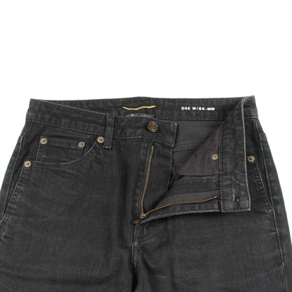 スリム デニムパンツ コットン ブラック サンローランパリ ボトムス SAINT LAURENT PARIS