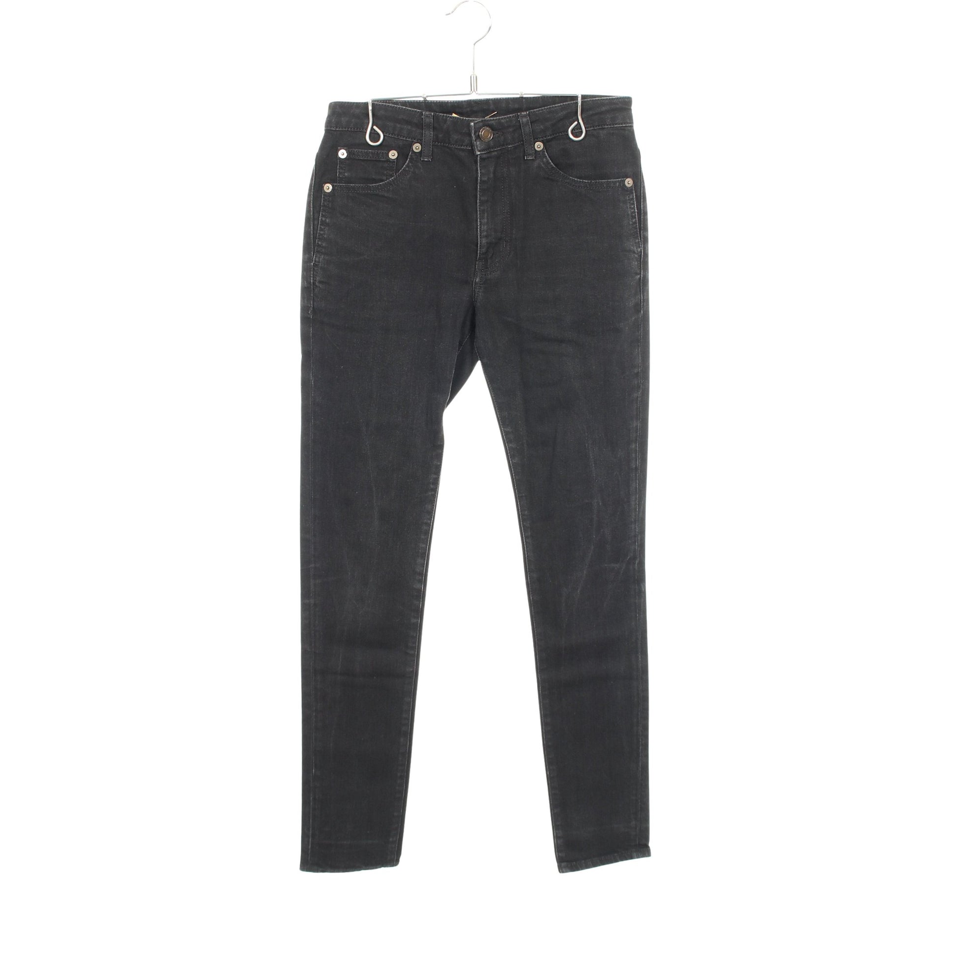 スリム デニムパンツ コットン ブラック サンローランパリ ボトムス SAINT LAURENT PARIS