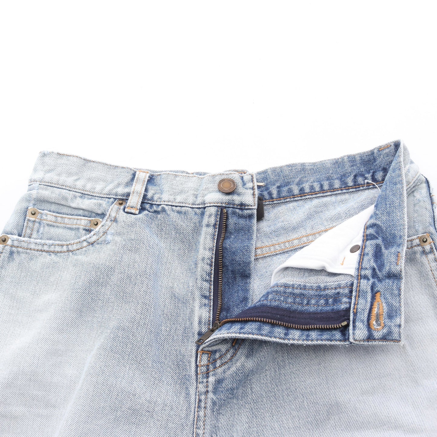 ショート デニムパンツ コットン ライトブルー サンローランパリ ボトムス SAINT LAURENT PARIS