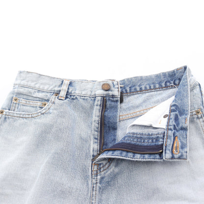 ショート デニムパンツ コットン ライトブルー サンローランパリ ボトムス SAINT LAURENT PARIS