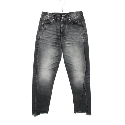 ロゴステッチ 切りっぱなし加工 デニムパンツ コットン ダークグレー サンローランパリ ボトムス SAINT LAURENT PARIS