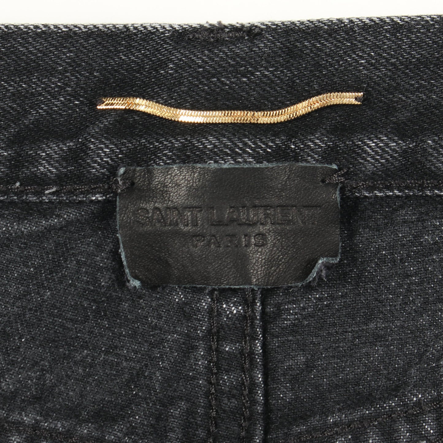 ロゴステッチ 切りっぱなし加工 デニムパンツ コットン ダークグレー サンローランパリ ボトムス SAINT LAURENT PARIS