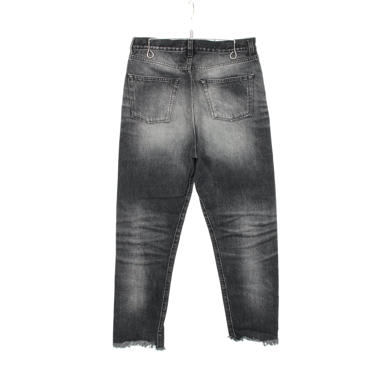 ロゴステッチ 切りっぱなし加工 デニムパンツ コットン ダークグレー サンローランパリ ボトムス SAINT LAURENT PARIS