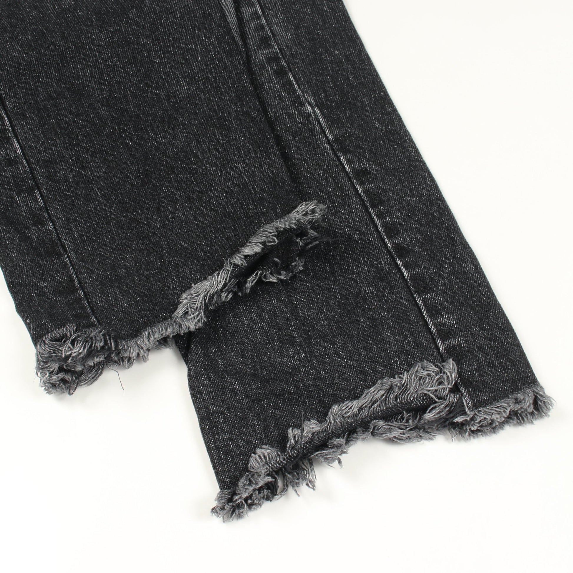ロゴステッチ 切りっぱなし加工 デニムパンツ コットン ダークグレー サンローランパリ ボトムス SAINT LAURENT PARIS