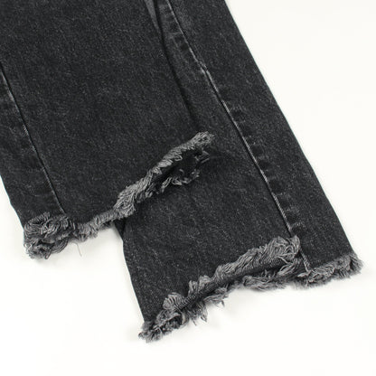 ロゴステッチ 切りっぱなし加工 デニムパンツ コットン ダークグレー サンローランパリ ボトムス SAINT LAURENT PARIS
