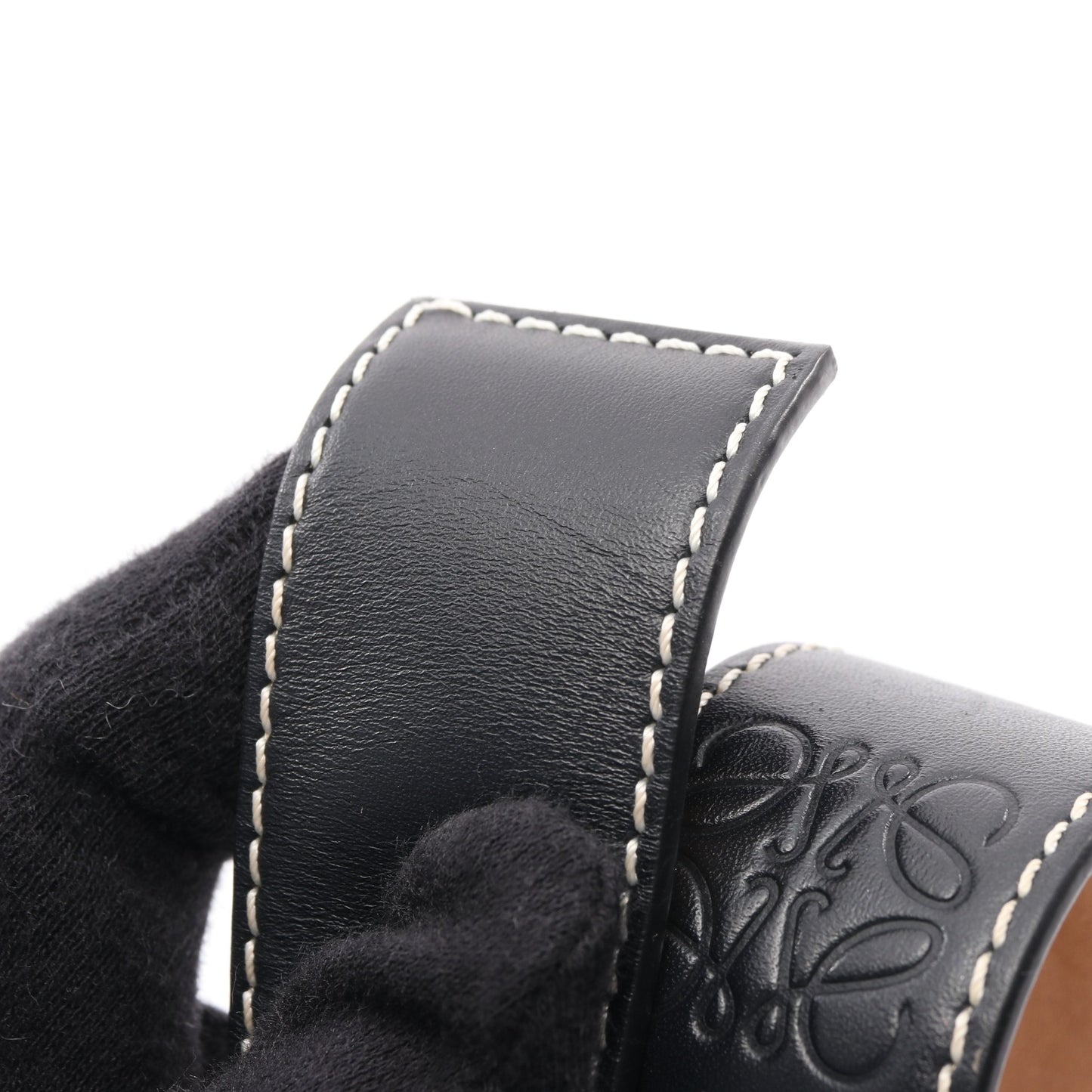 アナグラム スラップ スモール ブレスレット レザー ブラック ロエベ アクセサリー LOEWE