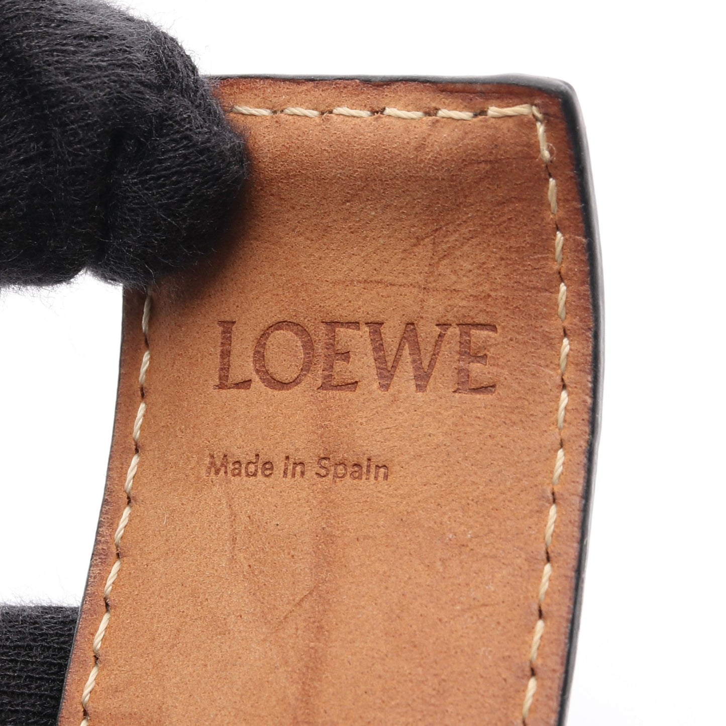 アナグラム スラップ スモール ブレスレット レザー ブラック ロエベ アクセサリー LOEWE