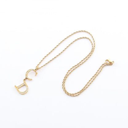 CDロゴ ネックレス GP ラインストーン ゴールド クリア クリスチャンディオール アクセサリー Christian Dior