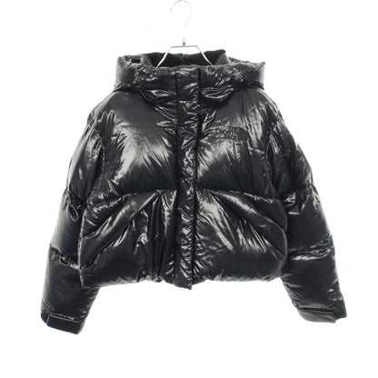 W'S GLOSSY ELBERON RDS DOWN JACKET フード付き クロップド ダウンジャケット ナイロン ブラック ザノースフェイス ホワイトレーベル アウター THE NORTH FACE WHITE LABEL