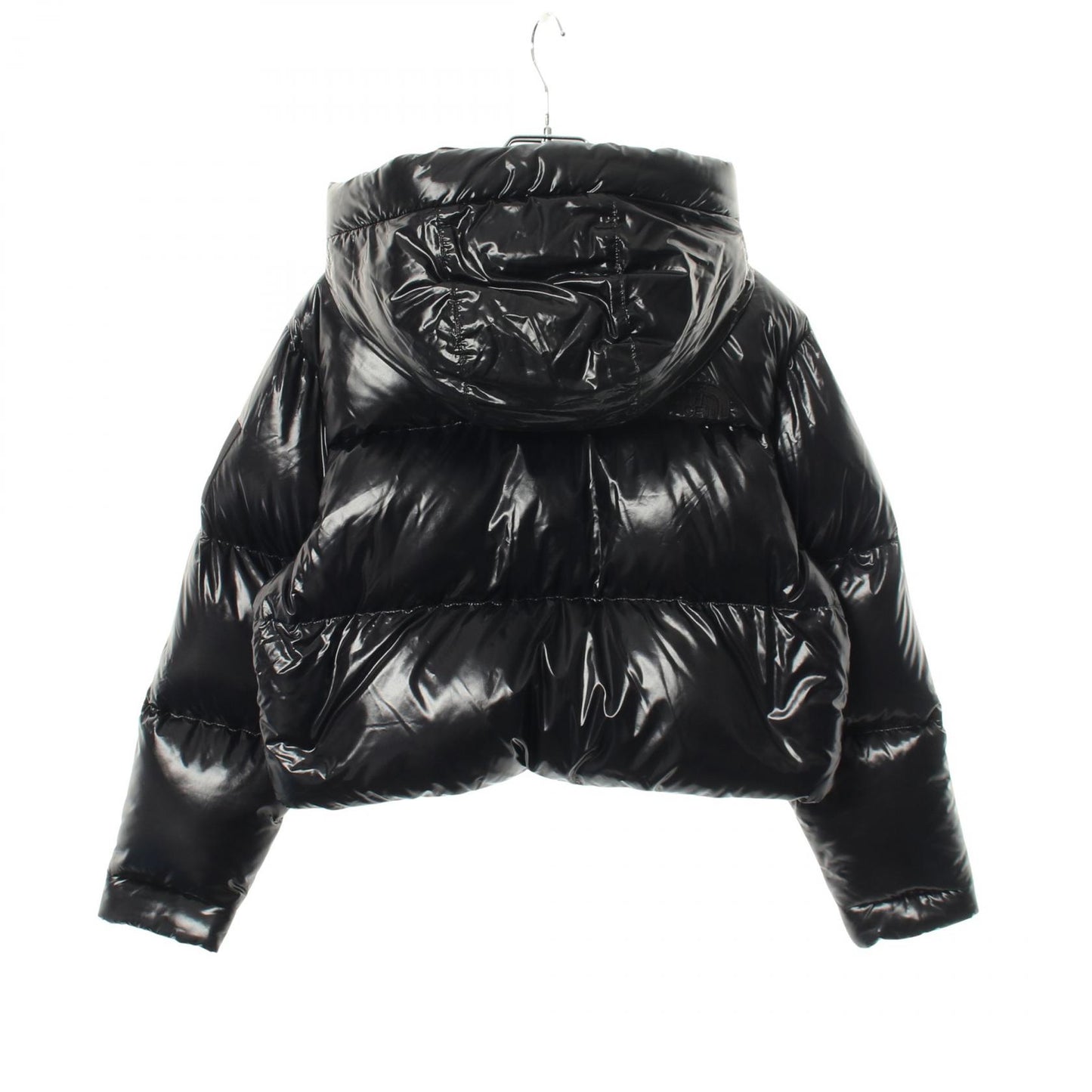 W'S GLOSSY ELBERON RDS DOWN JACKET フード付き クロップド ダウンジャケット ナイロン ブラック ザノースフェイス ホワイトレーベル アウター THE NORTH FACE WHITE LABEL