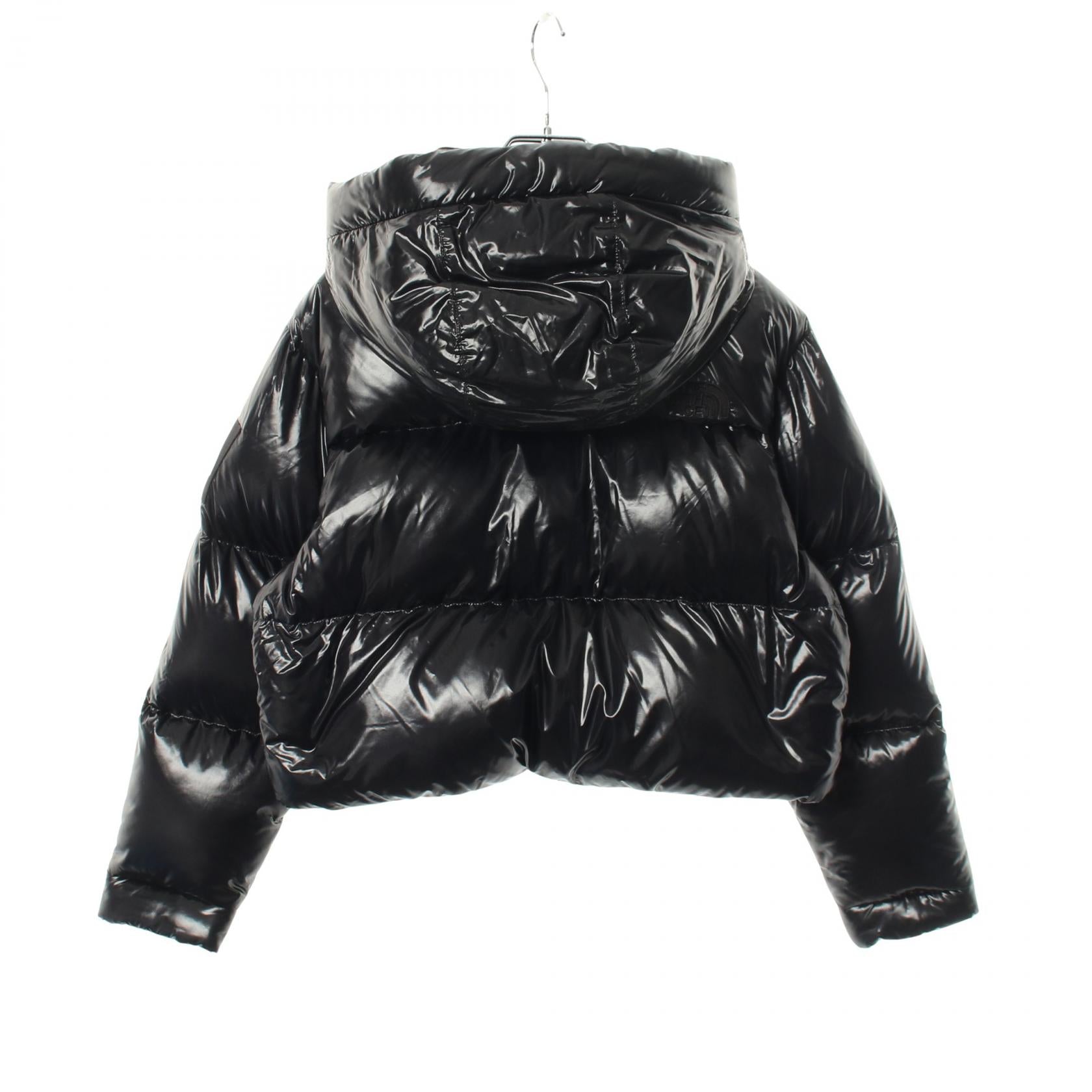 W'S GLOSSY ELBERON RDS DOWN JACKET フード付き クロップド ダウンジャケット ナイロン ブラック ザノースフェイス ホワイトレーベル アウター THE NORTH FACE WHITE LABEL