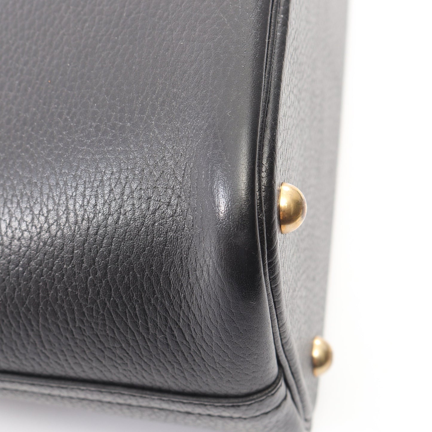 ボリード35 2WAY ハンドバッグ アルデンヌ ブラック ゴールド金具 ○X刻印 エルメス バッグ HERMES