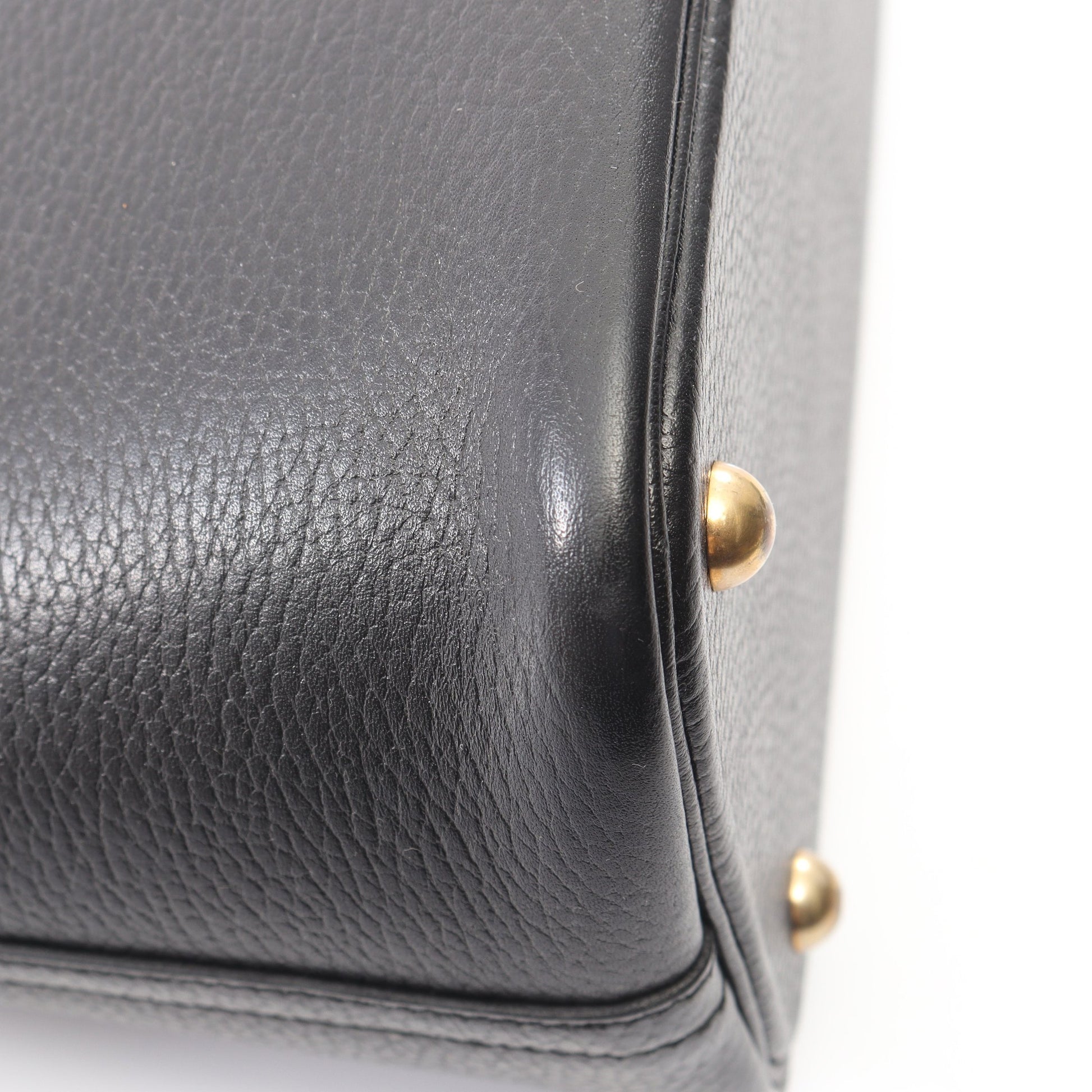 ボリード35 2WAY ハンドバッグ アルデンヌ ブラック ゴールド金具 ○X刻印 エルメス バッグ HERMES