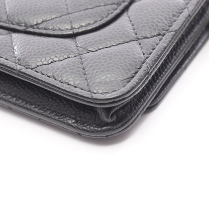 マトラッセ チェーンウォレット キャビアスキン ブラック ゴールド金具 シャネル バッグ CHANEL